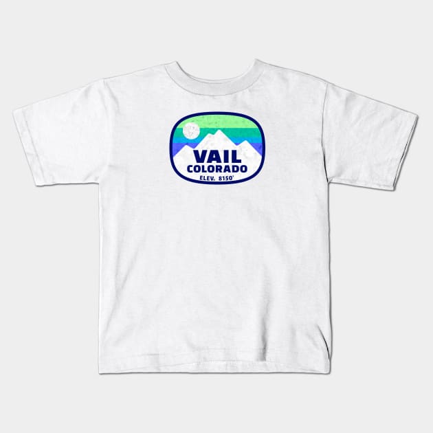 Vail Colorado Skiing Ski Kids T-Shirt by heybert00